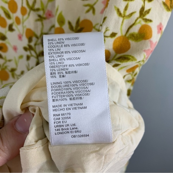 Urban Outfitters UO Bettie  Twist-Front Orange Floral Mini Dress NWT New Large L - Picture 5 of 11